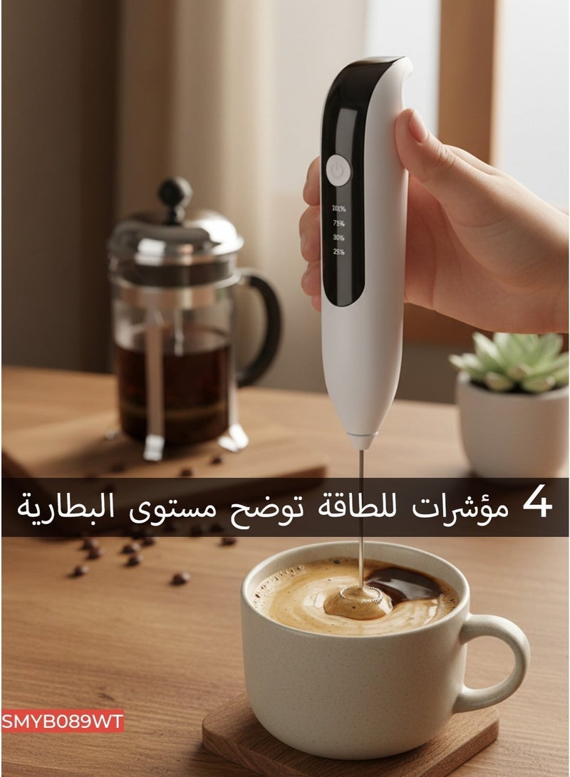 لايف ستايل مضرب رغوة الحليب الكهربائي اللاسلكي (3 سرعات) – خلاط قهوة وماتشا محمول بشحن USB مع رأسين للخلط من الفولاذ المقاوم للصدأ للاتيه، الكابتشينو، والبيض_رغوه الكابتشينو_ خلاط قهوه يدوي_صانع رغوه الحليب_مضرب نسكافيه - Image 4